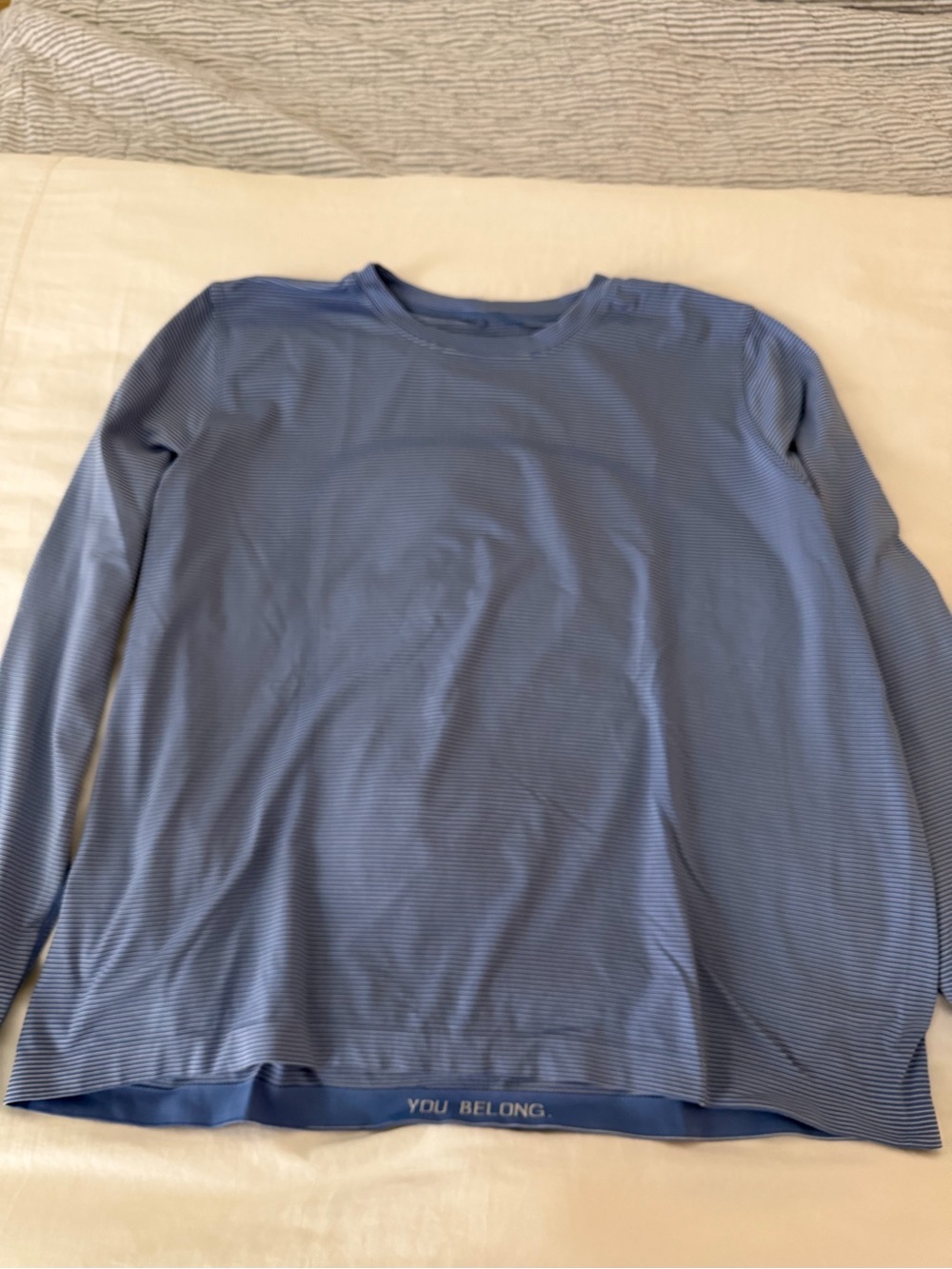 Women’s lulu relaxed fit LS swiftly. Light Blue stripe Long-Sleeve Crew Shirt14